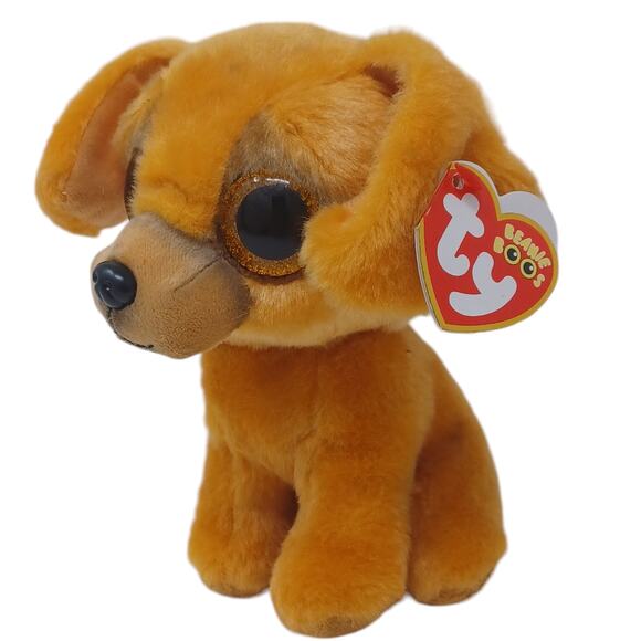 Ty ZuZu Puppy Dog Beanie‎ Boo Gold Glitter Eyes Stuffed Animal Plush Toy 7" - Picture 3 of 9
